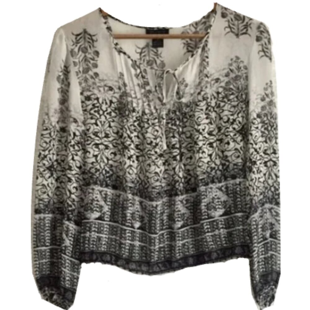 The Limited Silk Sheer Peasant Blouse
